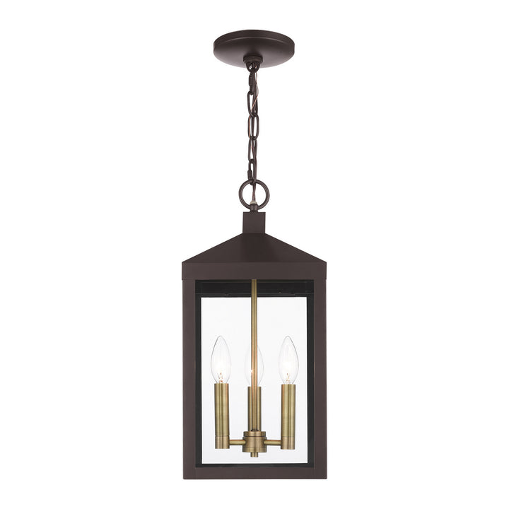 Livex Lighting 20593-07  Nyack Outdoor Bronze W/ Antique Brass Cluster