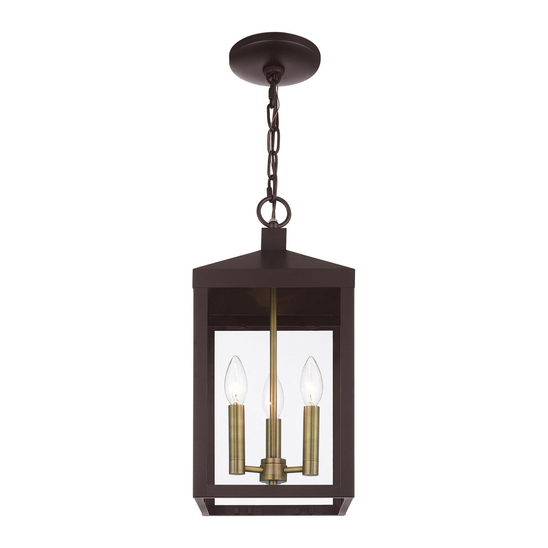Livex Lighting 20593-07  Nyack Outdoor Bronze W/ Antique Brass Cluster