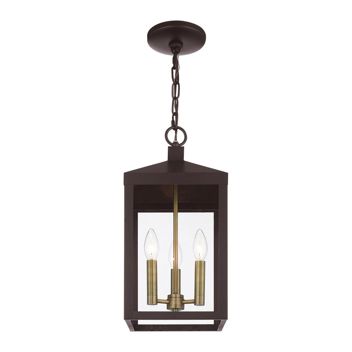 Livex Lighting 20593-07  Nyack Outdoor Bronze W/ Antique Brass Cluster