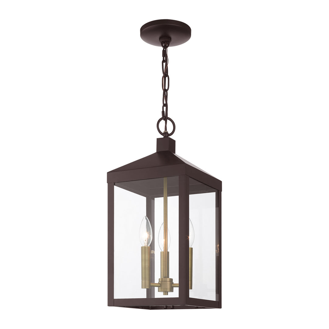 Livex Lighting 20593-07  Nyack Outdoor Bronze W/ Antique Brass Cluster