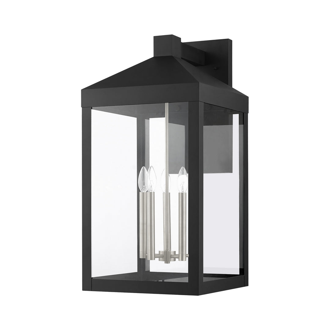 Livex Lighting 20598-04  Nyack Outdoor Black W/ Brushed Nickel Cluster