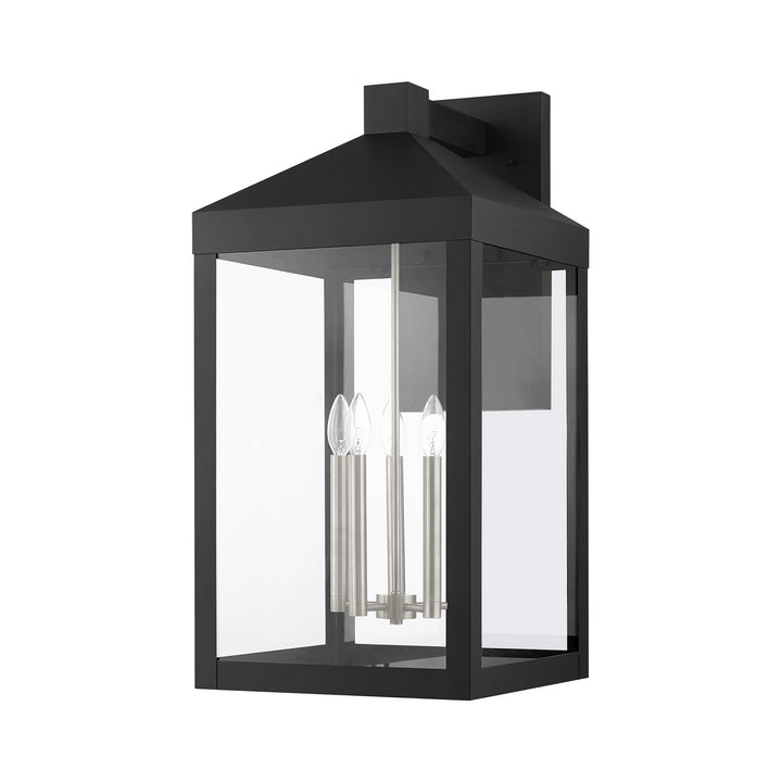 Livex Lighting 20598-04  Nyack Outdoor Black W/ Brushed Nickel Cluster