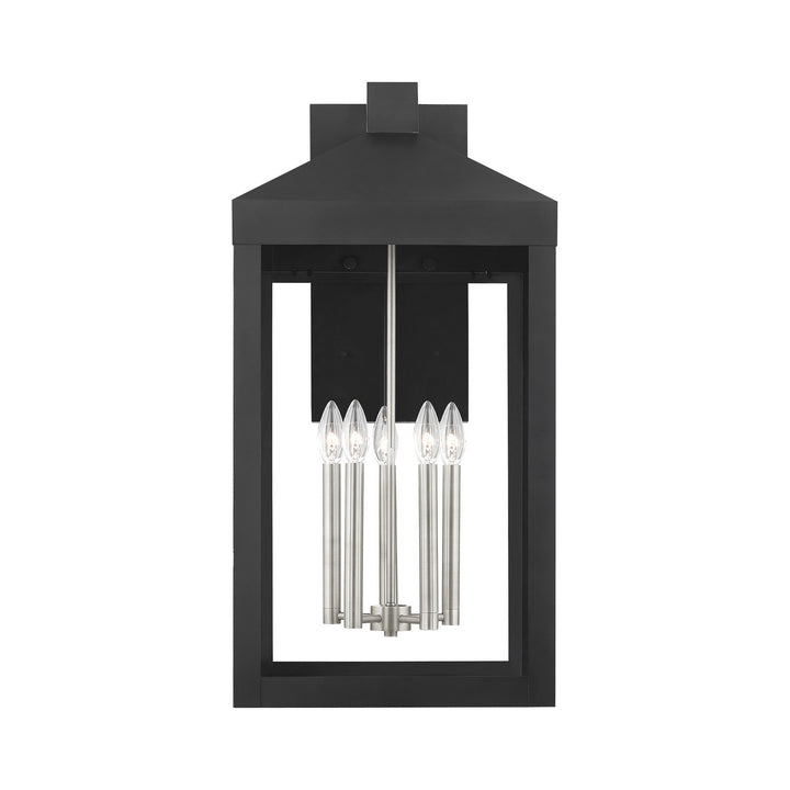 Livex Lighting 20598-04  Nyack Outdoor Black W/ Brushed Nickel Cluster