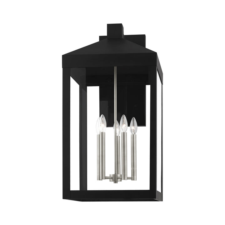 Livex Lighting 20598-04  Nyack Outdoor Black W/ Brushed Nickel Cluster