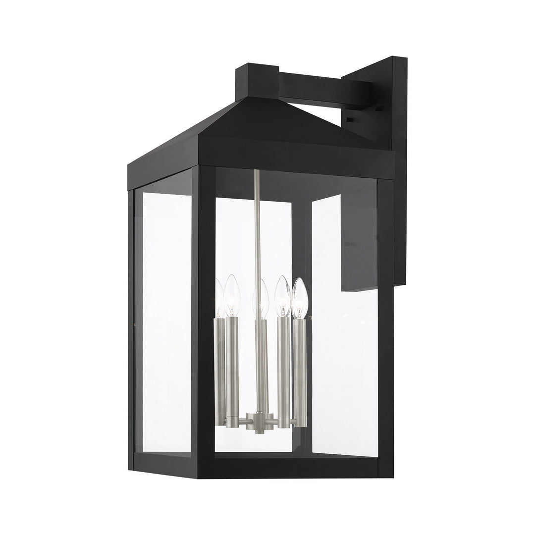Livex Lighting 20598-04  Nyack Outdoor Black W/ Brushed Nickel Cluster