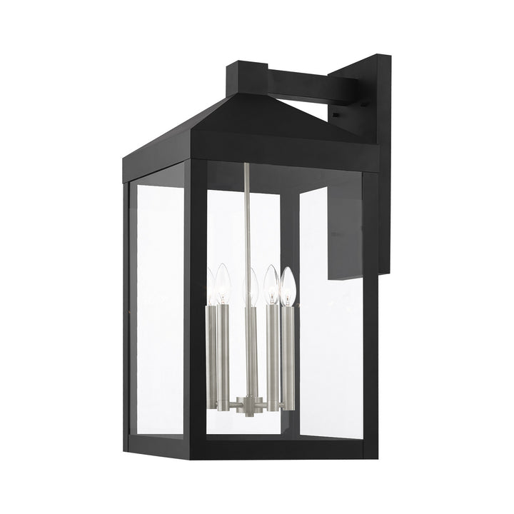 Livex Lighting 20598-04  Nyack Outdoor Black W/ Brushed Nickel Cluster