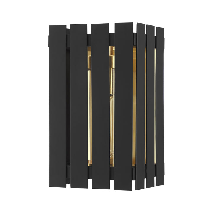 Livex Lighting 20751-04  Greenwich Outdoor Black W/ Satin Brasss