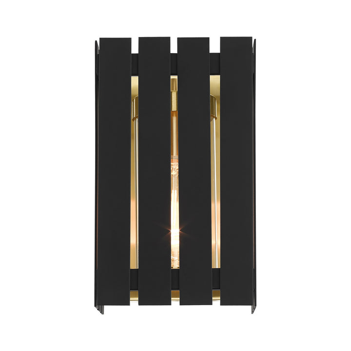 Livex Lighting 20751-04  Greenwich Outdoor Black W/ Satin Brasss