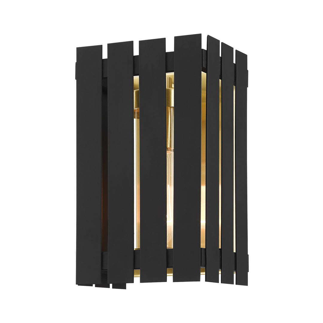 Livex Lighting 20751-04  Greenwich Outdoor Black W/ Satin Brasss