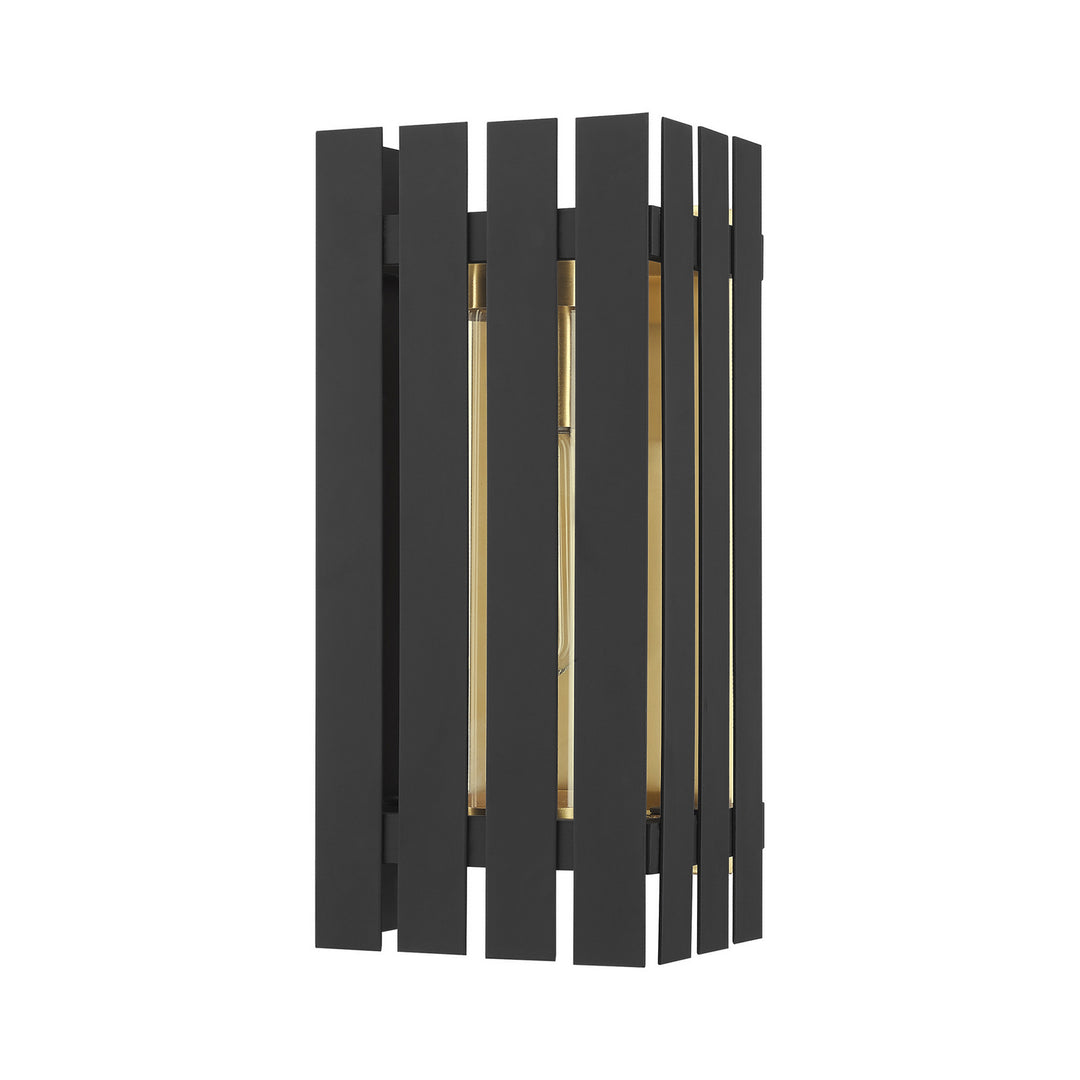 Livex Lighting 20752-04  Greenwich Outdoor Black W/ Satin Brasss