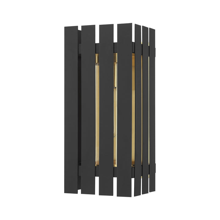 Livex Lighting 20752-04  Greenwich Outdoor Black W/ Satin Brasss