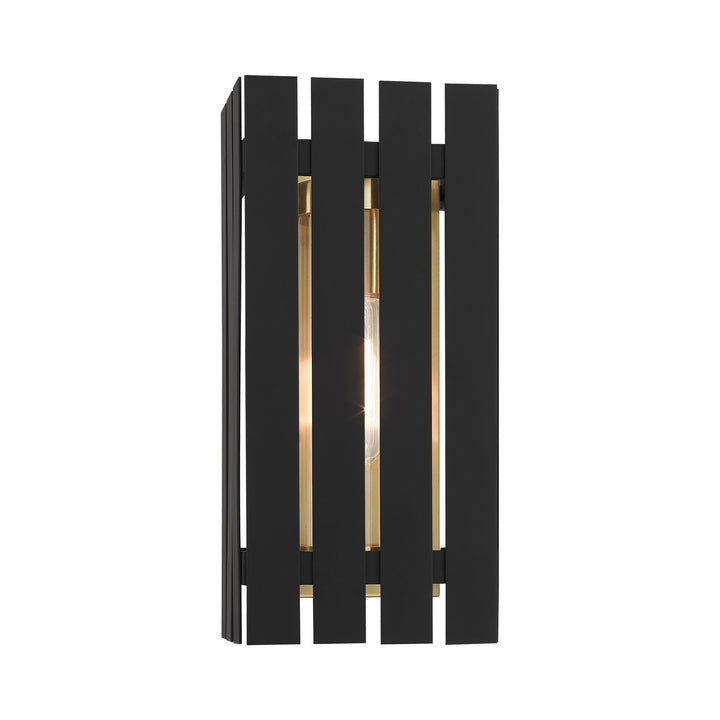 Livex Lighting 20752-04  Greenwich Outdoor Black W/ Satin Brasss