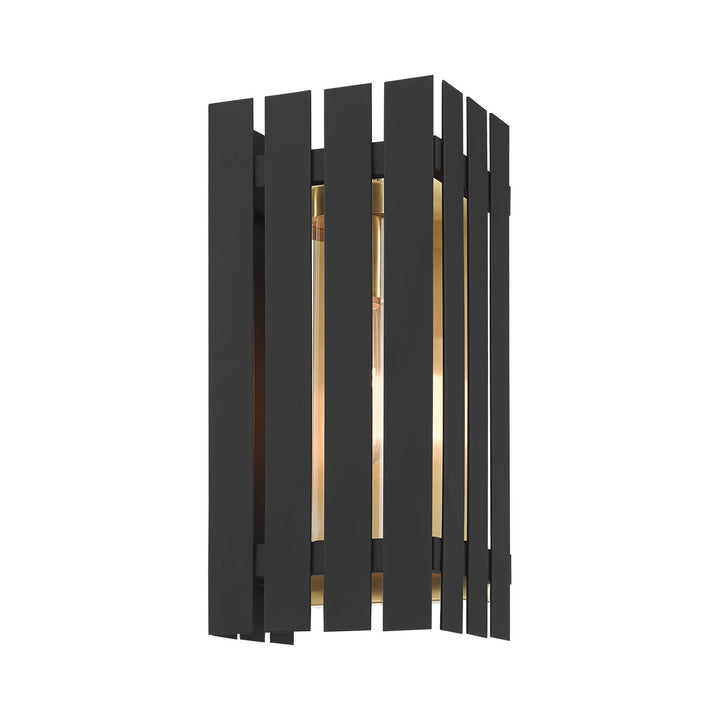 Livex Lighting 20752-04  Greenwich Outdoor Black W/ Satin Brasss