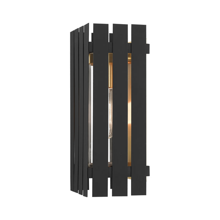 Livex Lighting 20752-04  Greenwich Outdoor Black W/ Satin Brasss