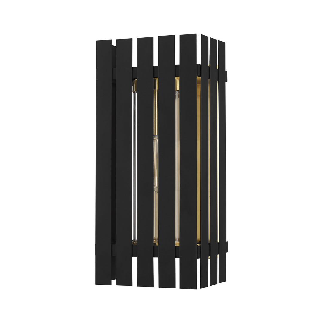 Livex Lighting 20753-04  Greenwich Outdoor Black W/ Satin Brasss