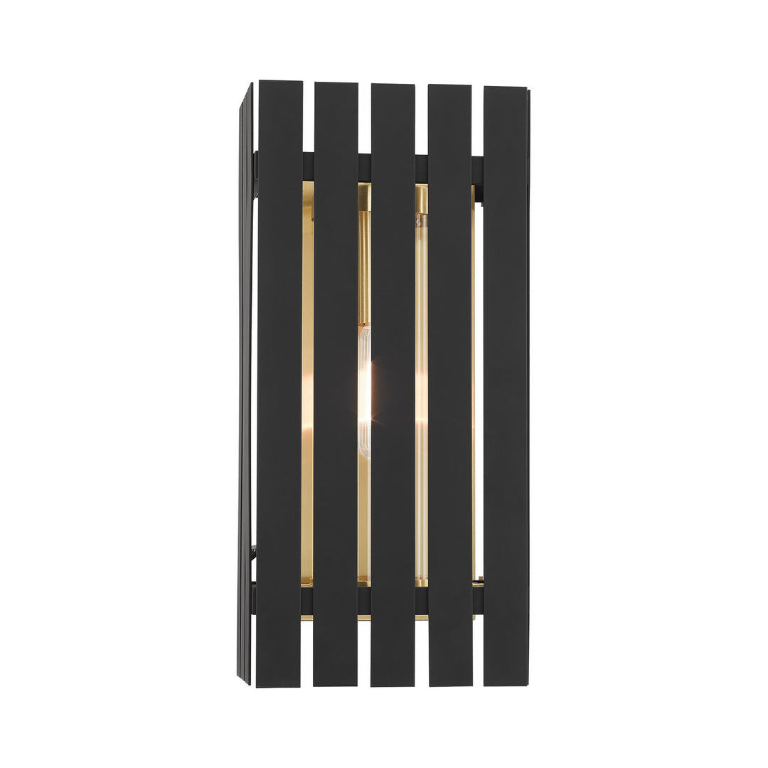 Livex Lighting 20753-04  Greenwich Outdoor Black W/ Satin Brasss