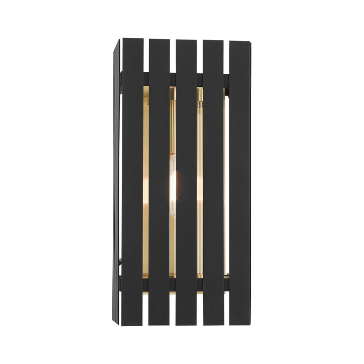 Livex Lighting 20753-04  Greenwich Outdoor Black W/ Satin Brasss