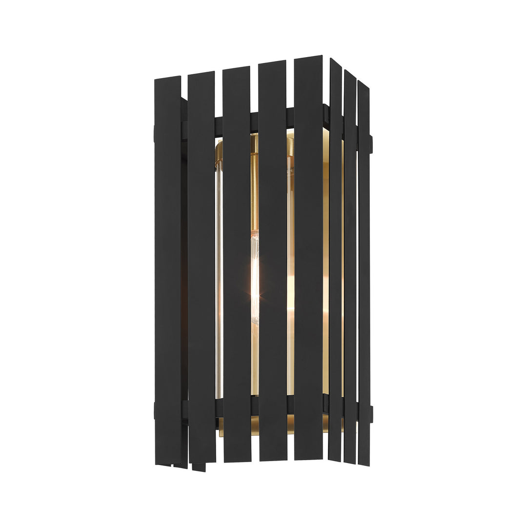 Livex Lighting 20753-04  Greenwich Outdoor Black W/ Satin Brasss