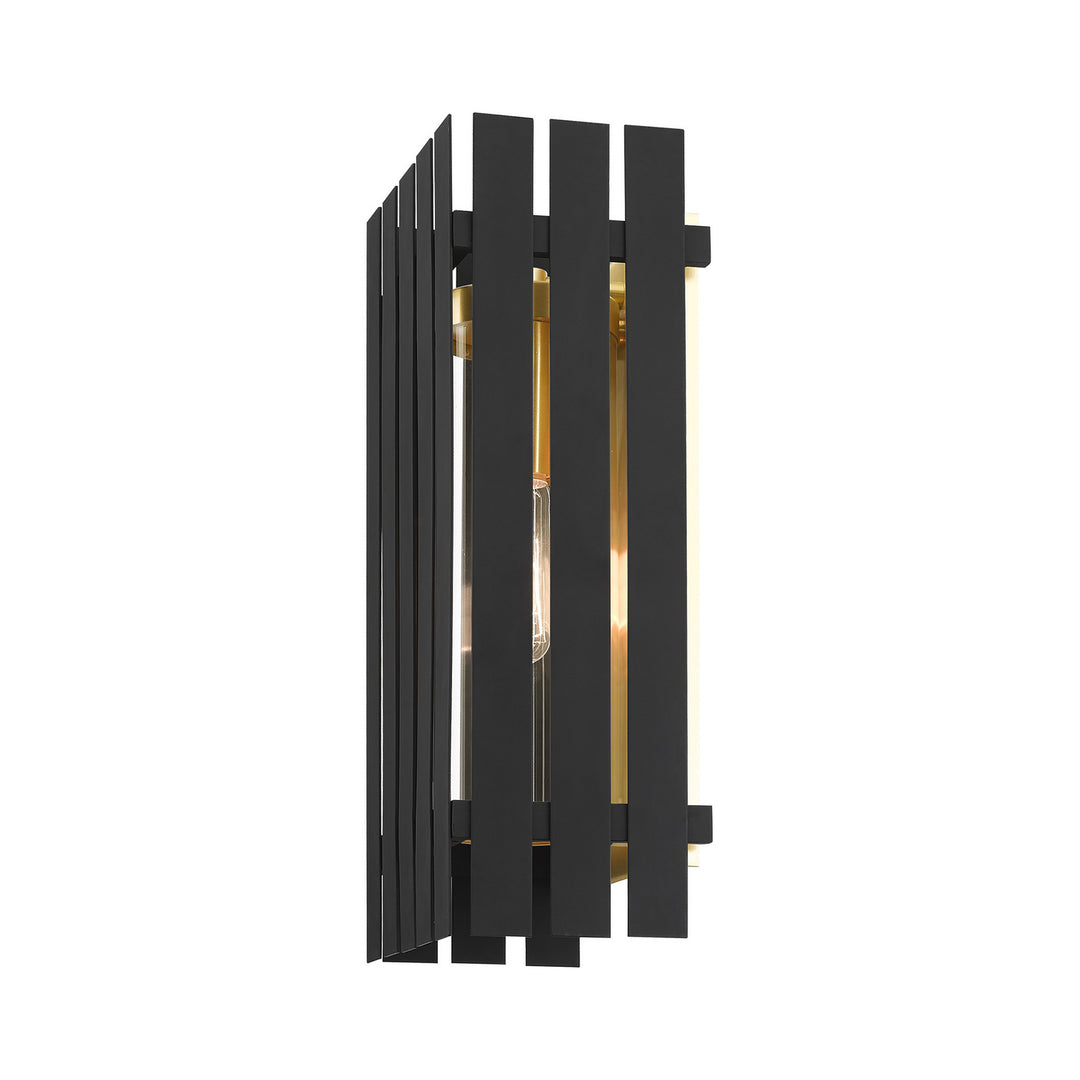 Livex Lighting 20753-04  Greenwich Outdoor Black W/ Satin Brasss