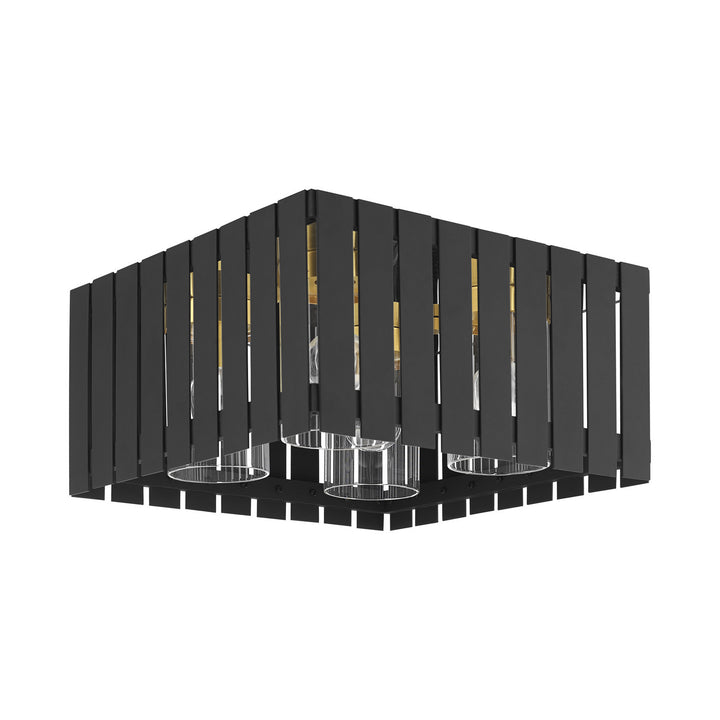 Livex Lighting 20754-04  Greenwich Outdoor Black W/ Satin Brasss