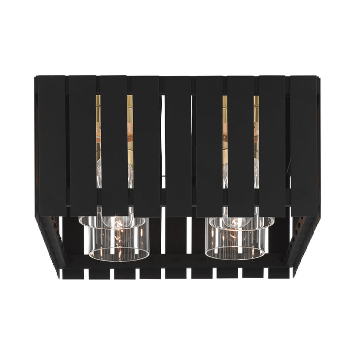 Livex Lighting 20754-04  Greenwich Outdoor Black W/ Satin Brasss