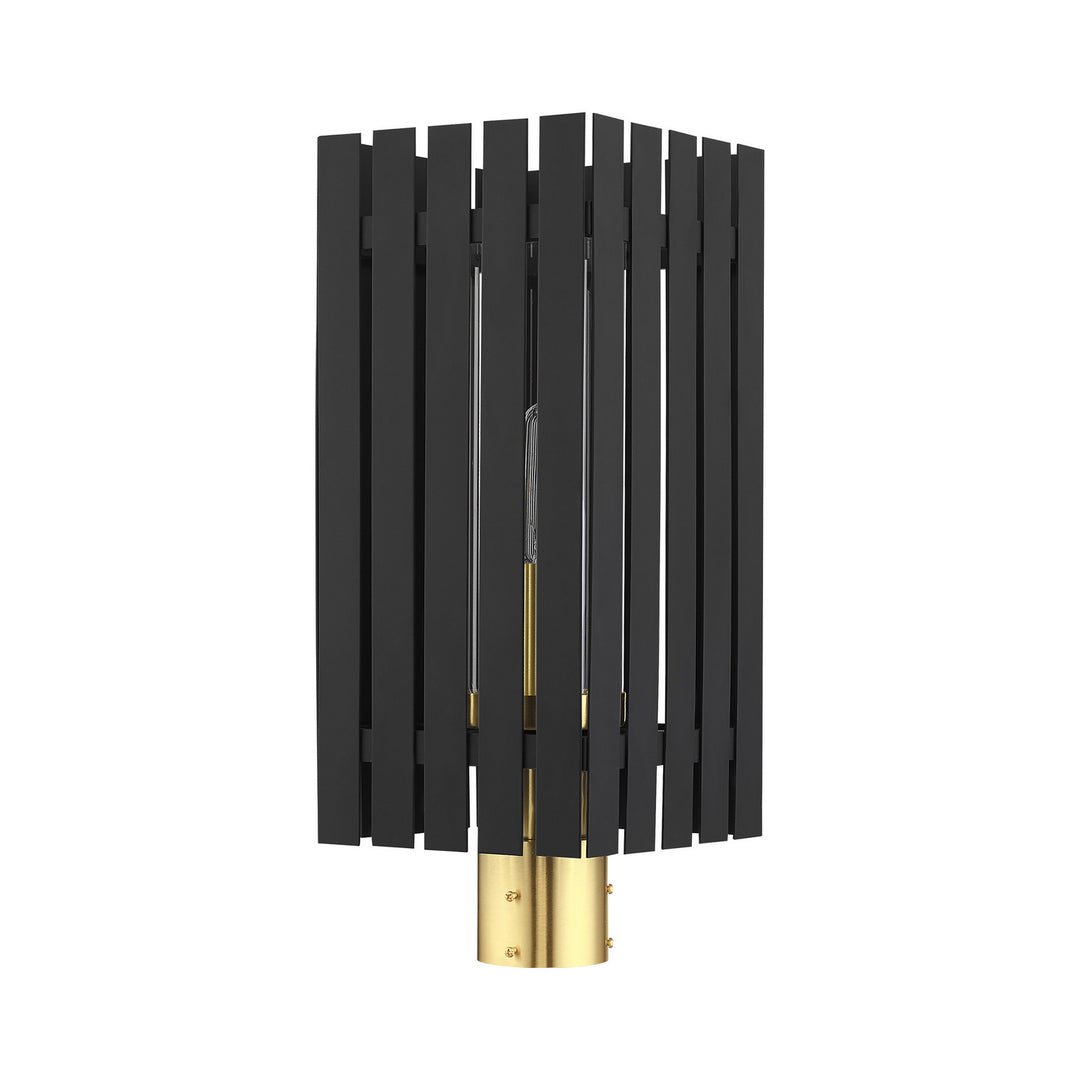Livex Lighting 20756-04  Greenwich Outdoor Black W/ Satin Brasss