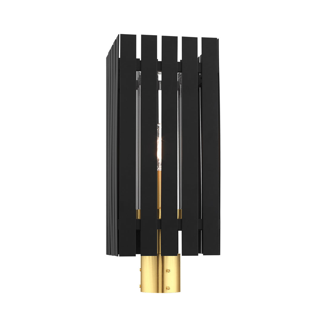 Livex Lighting 20756-04  Greenwich Outdoor Black W/ Satin Brasss