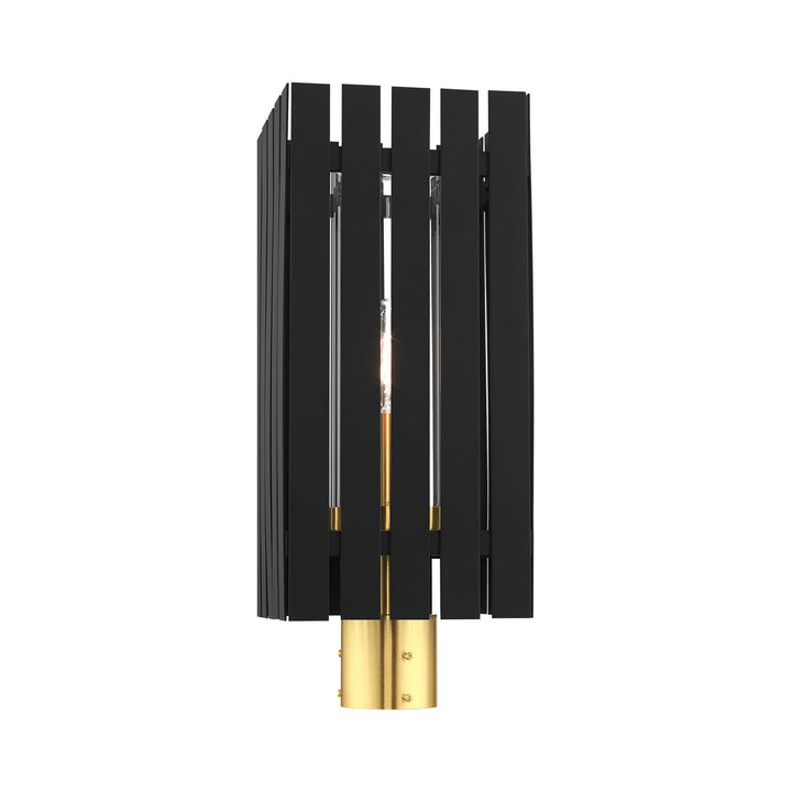 Livex Lighting 20756-04  Greenwich Outdoor Black W/ Satin Brasss