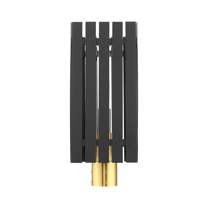 Livex Lighting 20756-04  Greenwich Outdoor Black W/ Satin Brasss