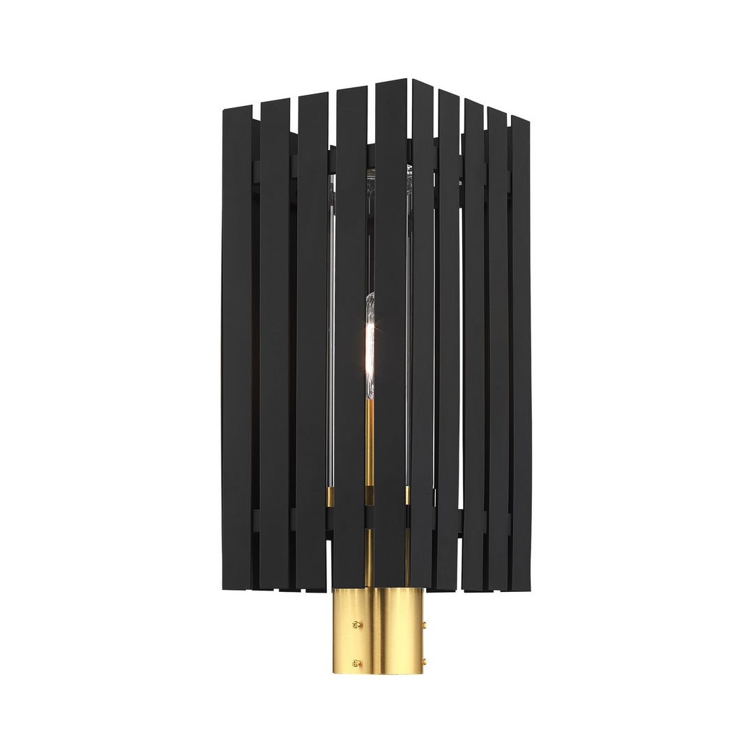 Livex Lighting 20756-04  Greenwich Outdoor Black W/ Satin Brasss