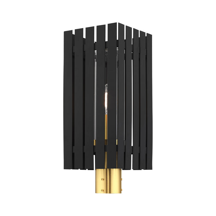 Livex Lighting 20756-04  Greenwich Outdoor Black W/ Satin Brasss