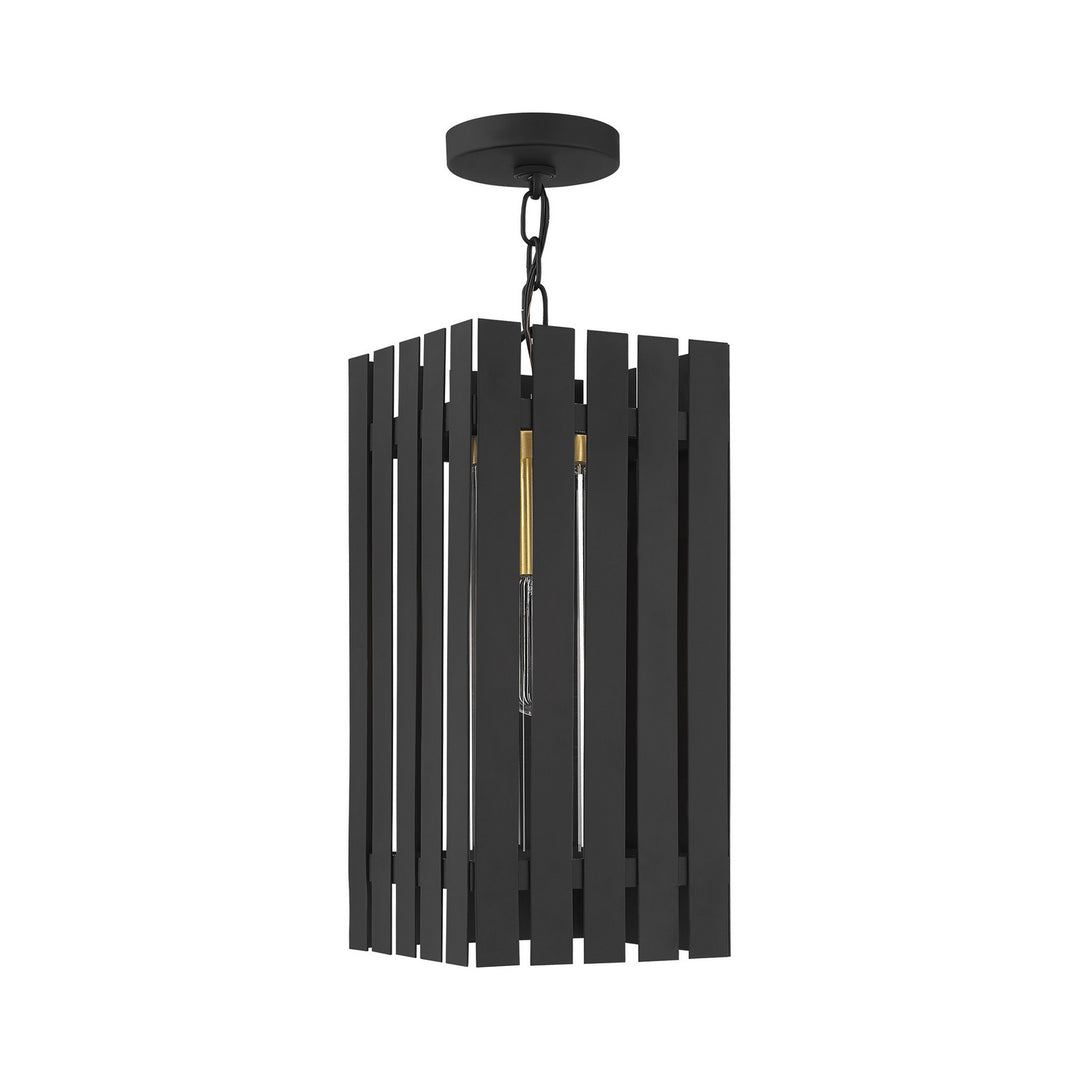 Livex Lighting 20757-04  Greenwich Outdoor Black W/ Satin Brasss