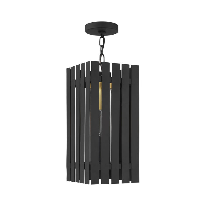 Livex Lighting 20757-04  Greenwich Outdoor Black W/ Satin Brasss