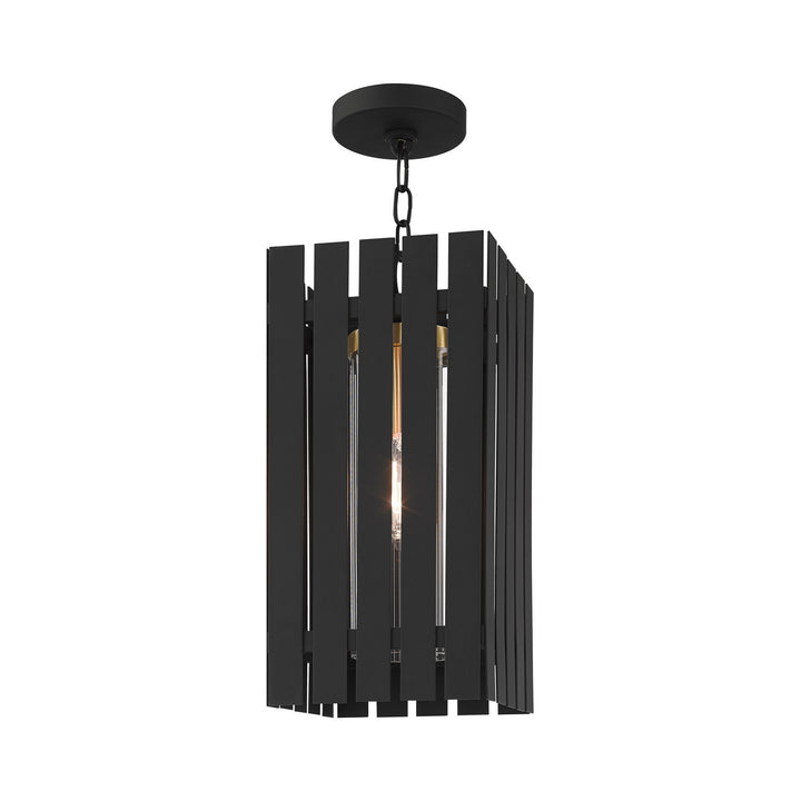 Livex Lighting 20757-04  Greenwich Outdoor Black W/ Satin Brasss