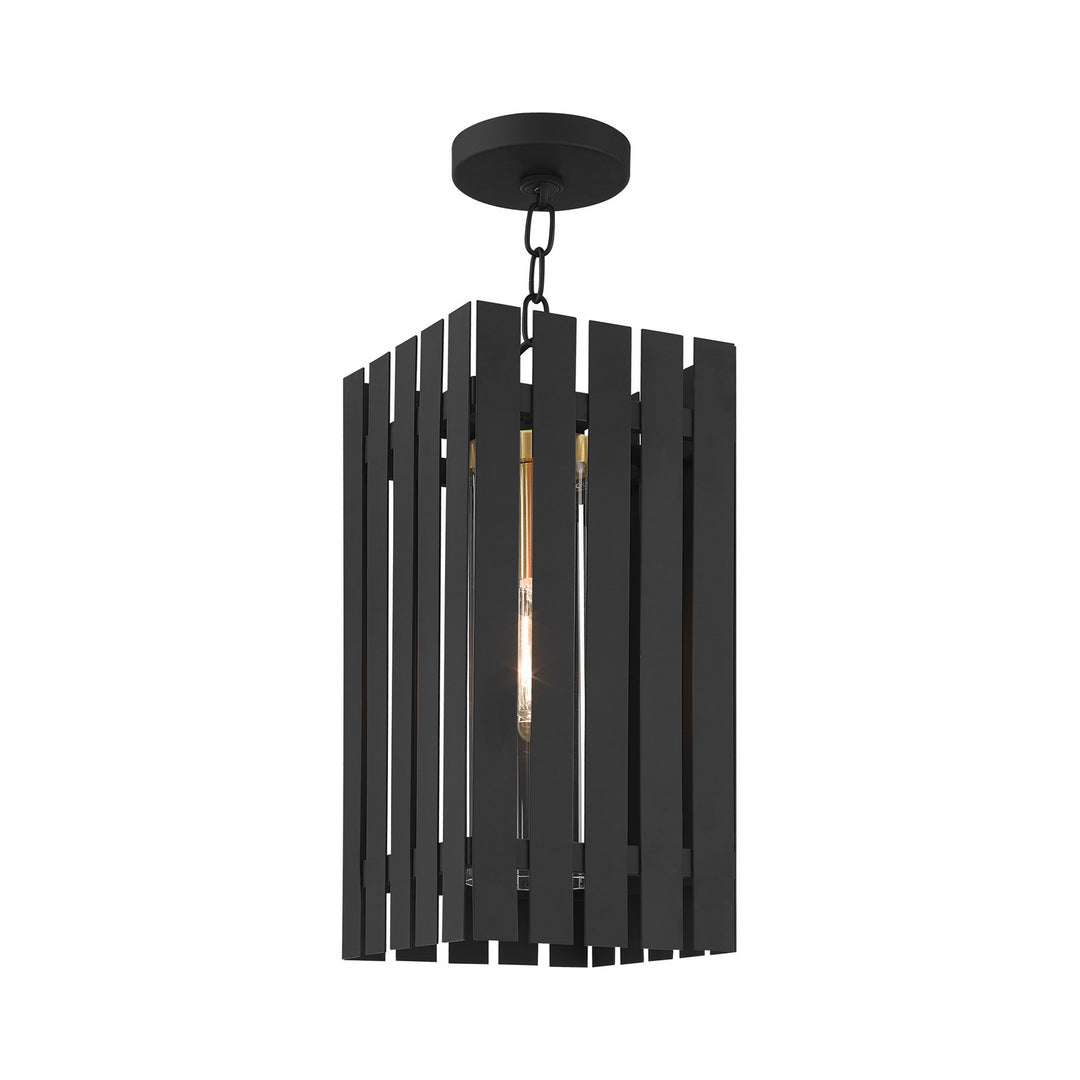 Livex Lighting 20757-04  Greenwich Outdoor Black W/ Satin Brasss