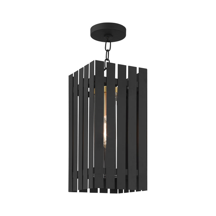 Livex Lighting 20757-04  Greenwich Outdoor Black W/ Satin Brasss