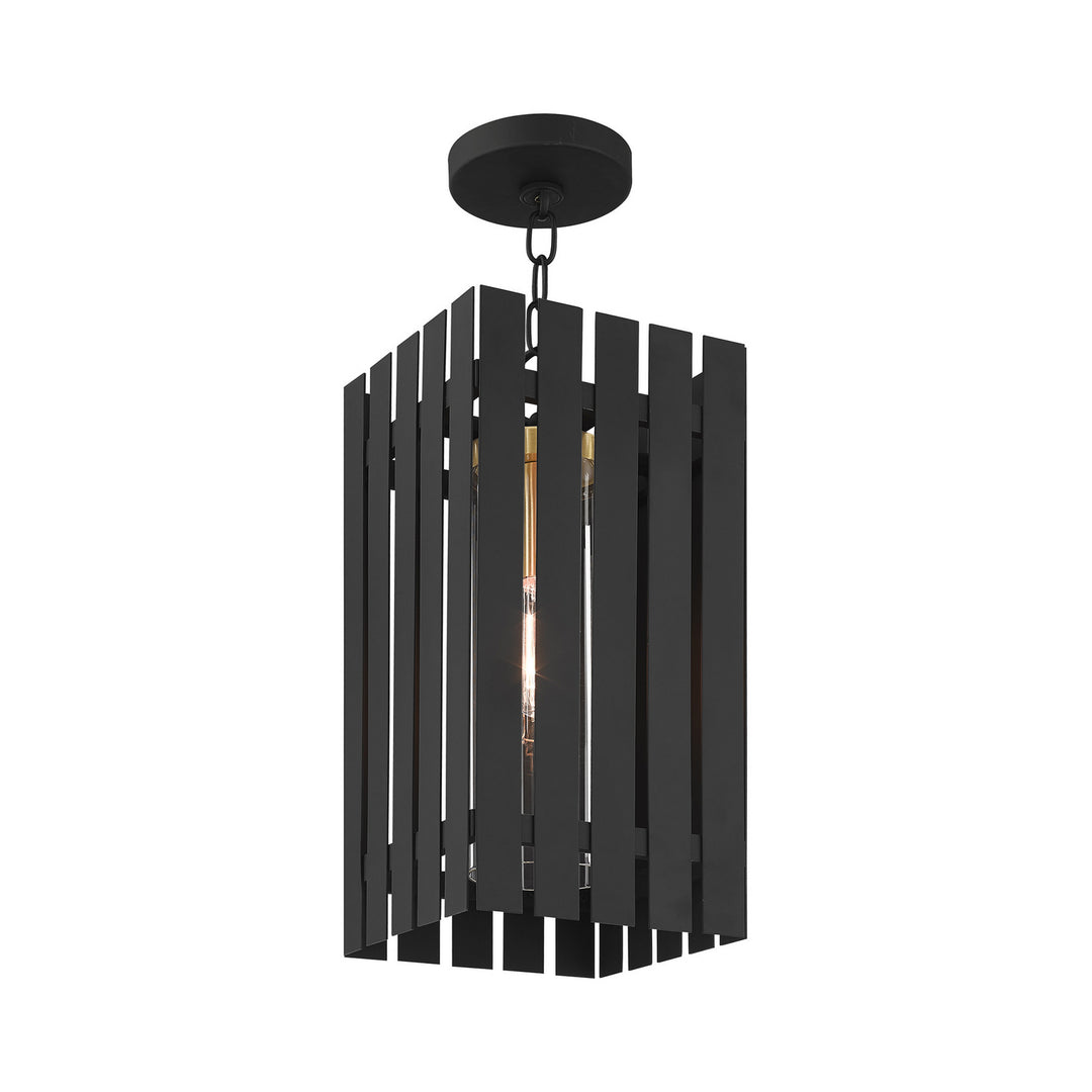 Livex Lighting 20757-04  Greenwich Outdoor Black W/ Satin Brasss