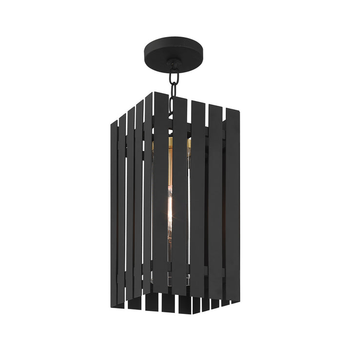 Livex Lighting 20757-04  Greenwich Outdoor Black W/ Satin Brasss