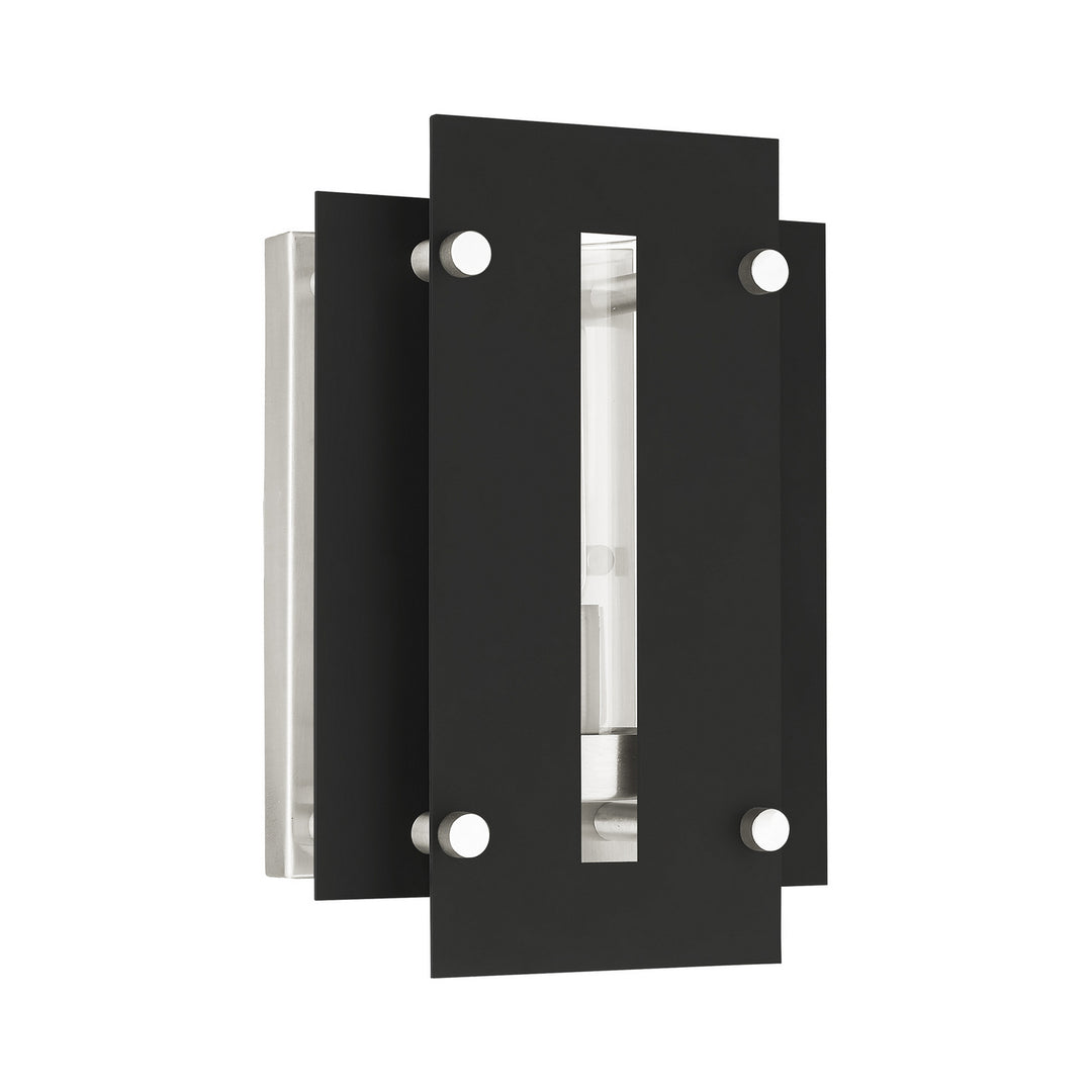 Livex Lighting 21771-04 Modern Utrecht Outdoor Black W/ Brushed Nickels