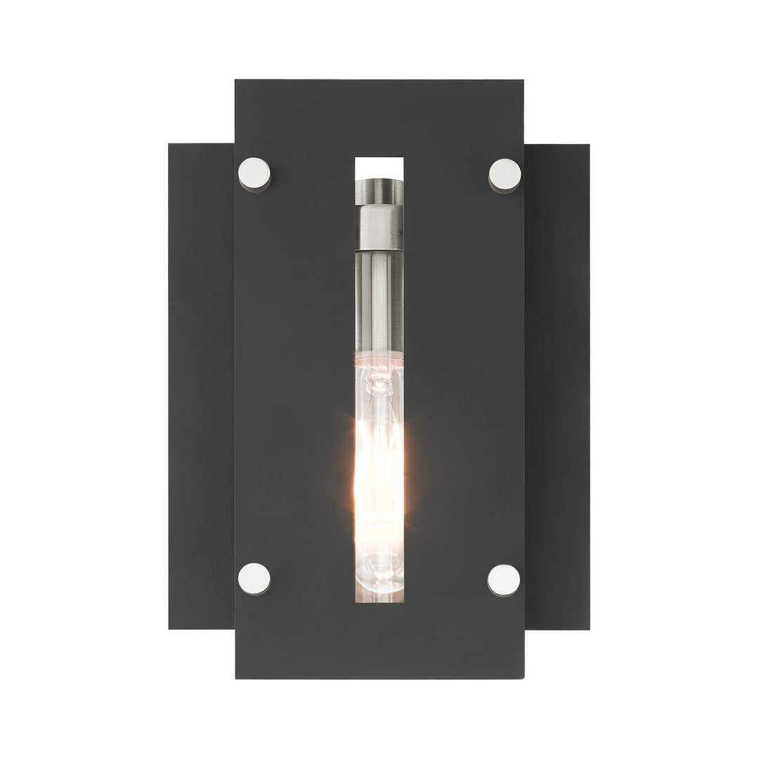 Livex Lighting 21771-04 Modern Utrecht Outdoor Black W/ Brushed Nickels