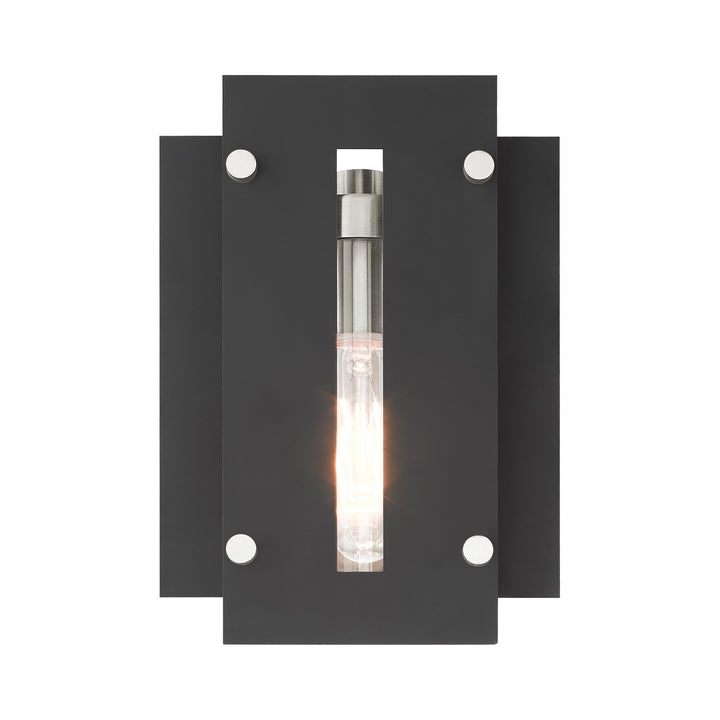 Livex Lighting 21771-04 Modern Utrecht Outdoor Black W/ Brushed Nickels