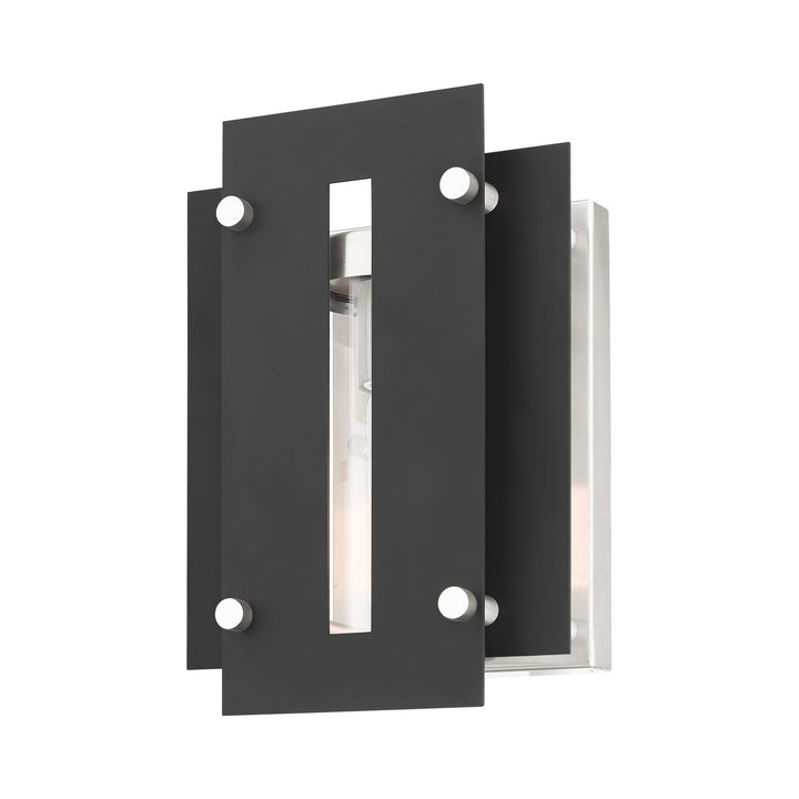 Livex Lighting 21771-04 Modern Utrecht Outdoor Black W/ Brushed Nickels
