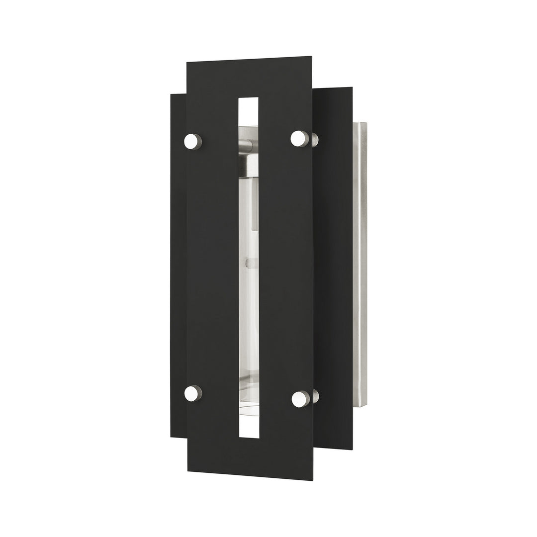 Livex Lighting 21772-04 Modern Utrecht Outdoor Black W/ Brushed Nickels