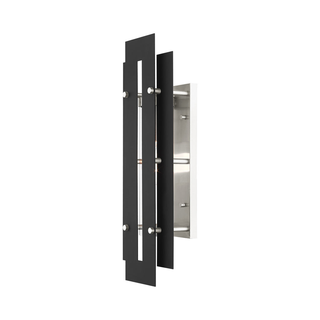 Livex Lighting 21773-04 Modern Utrecht Outdoor Black W/ Brushed Nickels