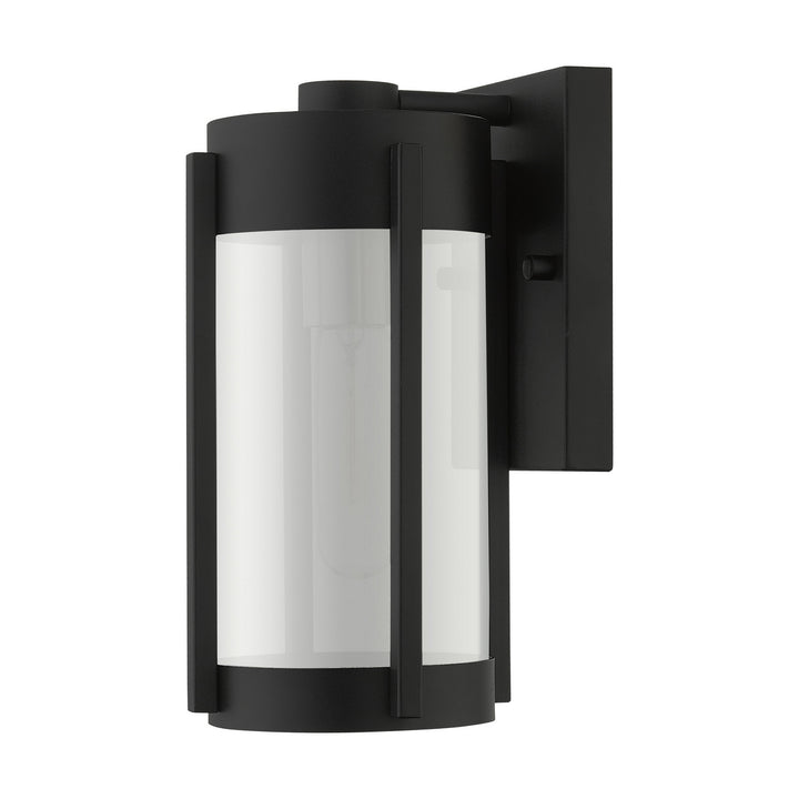 Livex Lighting 22380-04  Sheridan Outdoor Black W/ Brushed Nickels