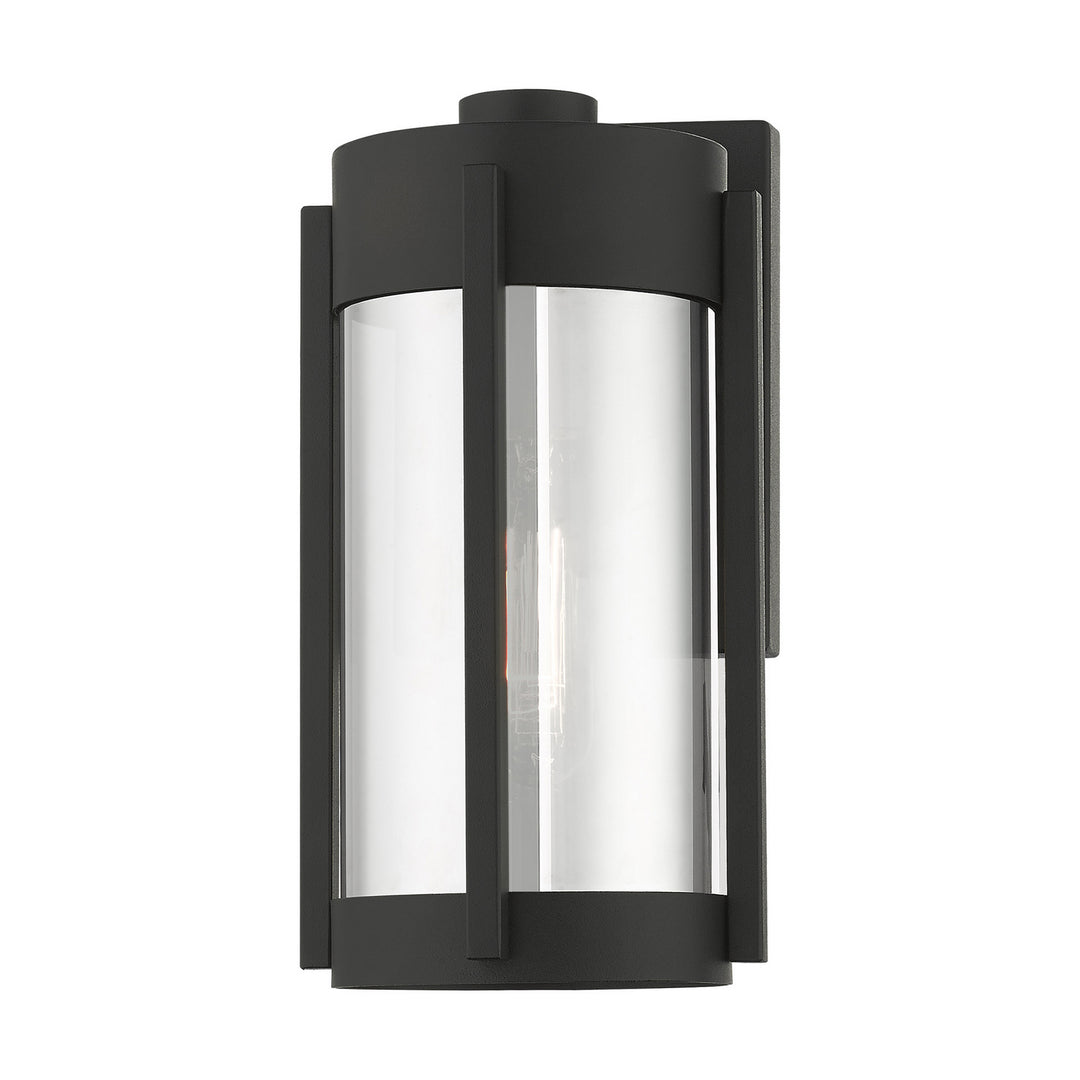 Livex Lighting 22380-04  Sheridan Outdoor Black W/ Brushed Nickels