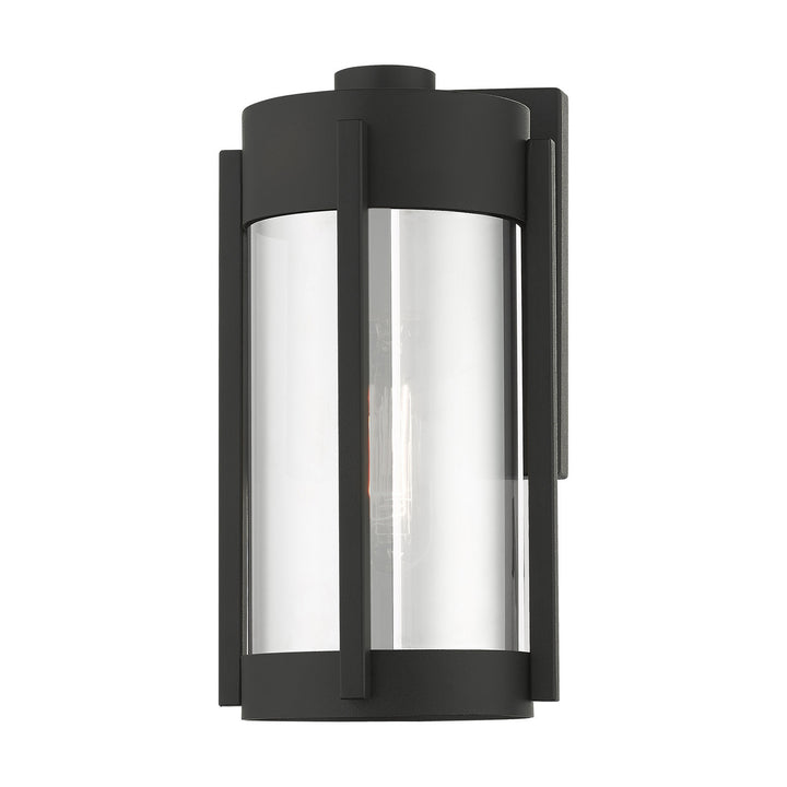 Livex Lighting 22380-04  Sheridan Outdoor Black W/ Brushed Nickels