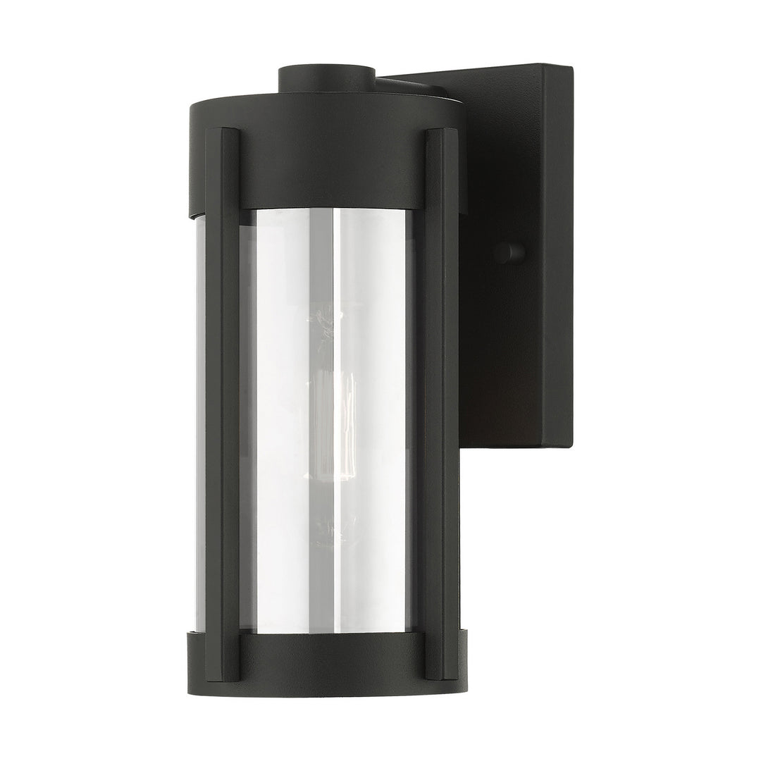 Livex Lighting 22380-04  Sheridan Outdoor Black W/ Brushed Nickels