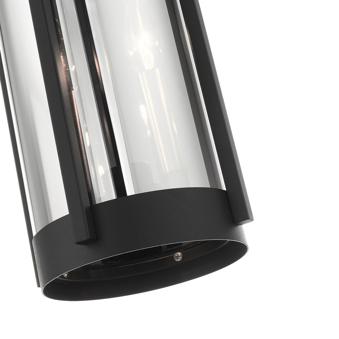 Livex Lighting 22385-04 Modern Sheridan Outdoor Black W/ Brushed Nickels
