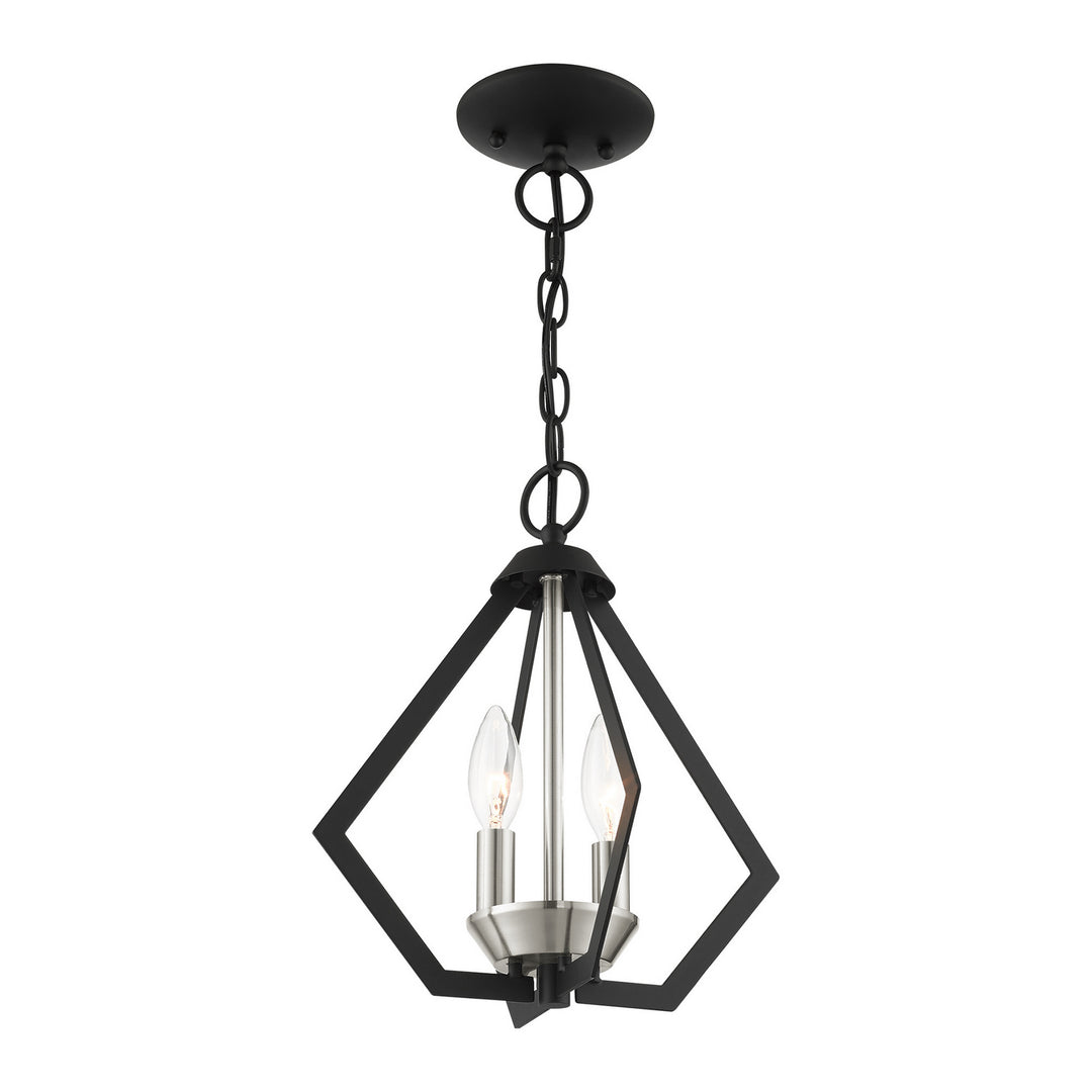 Livex Prism 40922-04 Ceiling Light - Black w/ Brushed Nickel Cluster